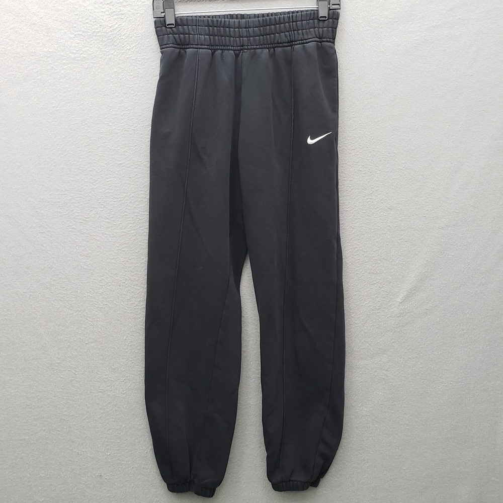 Nike Classic Jogger Sweatpants Solid Black Baggy Casual Comfy Lounge Size XS